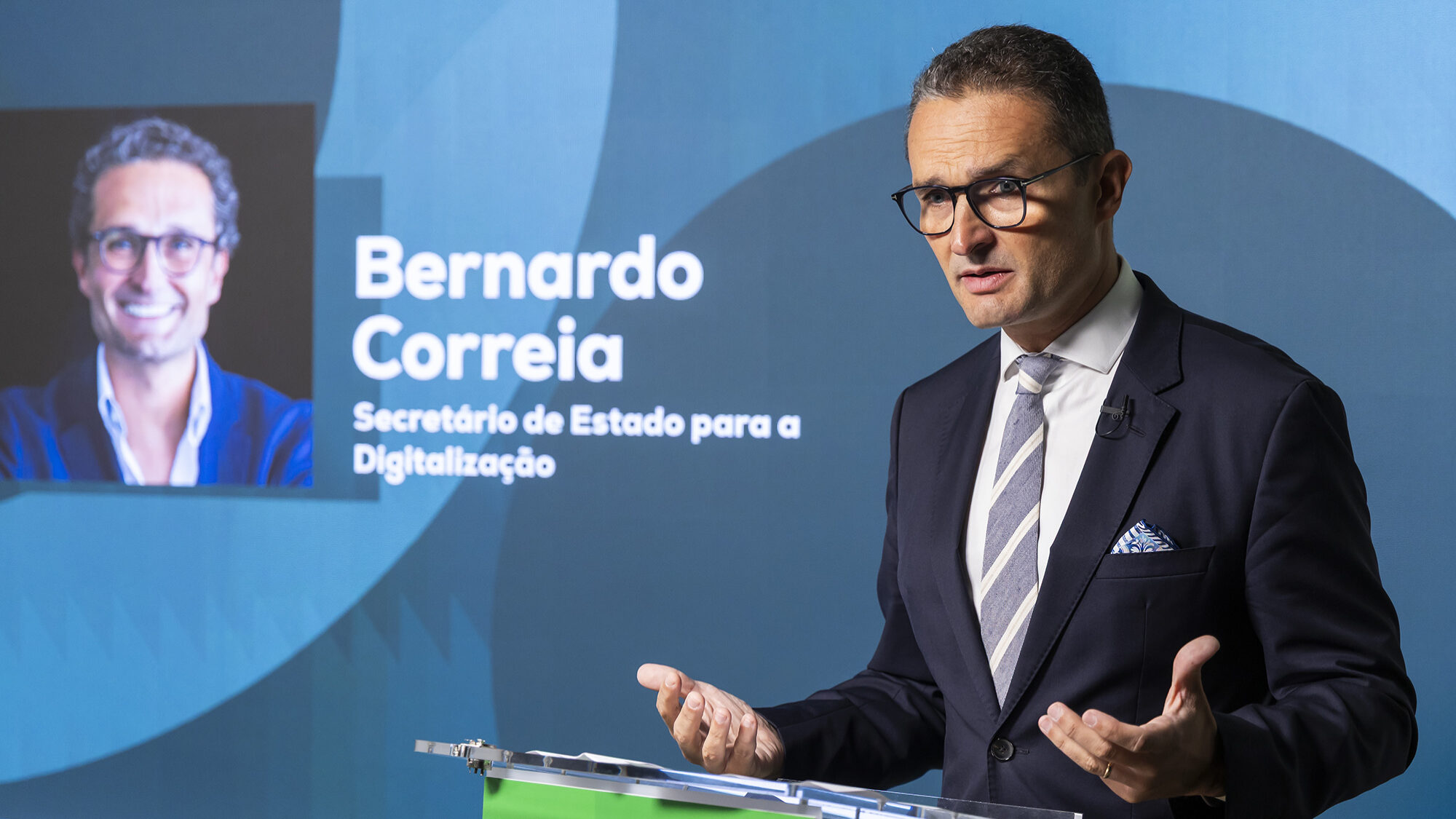 Bernardo Correia, secretário de Estado para a Digitalização, durante a sua intervenção na primeira Talk .IA, uma iniciativa editorial do ECO
